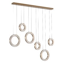 Jonah Iron & Crystal LED 6 Light Pendant